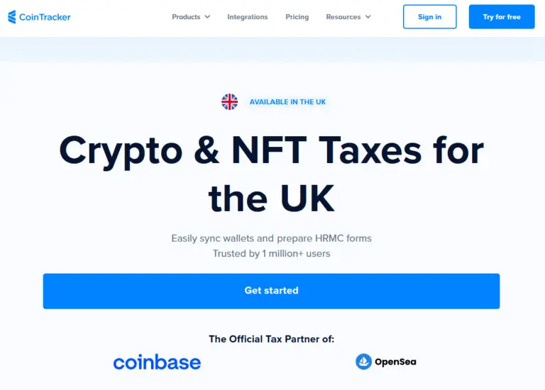 cointracker crypto tax software homepage screenshot
